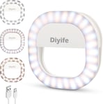 Selfie Ring Light 60 Led, 600 Mah Grande Capacité Anneau Lumineux Selfie Rechargeable, L'apparence Optimisée Ne Bloquera Pas Les Caméras, Aspect Carré Exclusif, Pour Téléphone,Tiktok