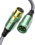 Câble XLR Câble Symétrique XLR Mâle vers Femelle Microphone Cable Audio Compatible avec Microphone, Hautparleurs, Table de Mixage, Amplificateur(2M)