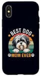 Coque pour iPhone X/XS Meilleure mère de chien Lowchen de tous les temps, propriétaire et amante de chiens amusants et rétro