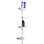 MSV 140605 Serviteur de Douche d'angle Autoportée Métal/Plastique Blanc 22,5 x 16 x 225 cm