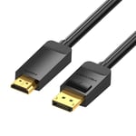 4k Displayport To Hdmi Cable 3m Vention Hagbi (black)