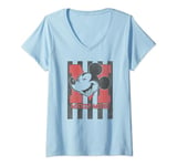 Disney Mickey Classic Mickey Vintage Stripes T-Shirt avec Col en V