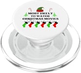 Most Likely To Watch Christmas Movies Family Santa Elf Hat PopSockets PopGrip for MagSafe