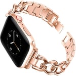 Compatible avec Apple Watch 42mm Serie 3 Bracelet Acier Femme, Métal Sport Loop Smartwatch Bande de Remplacement Léger Acier Inox Wristband Strap Compatible avec iWatch 42mm/44mm Serie 1 2 3 4 5 6 SE