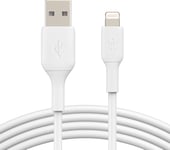 Câble Lightning (Câble Boost Charge Lightning Vers Usb Pour Iphone, Ipad, Airpods ; Câble De Recharge Certifié Mfi Pour Iphone ; Blanc, 3 M)[VID064784]