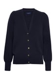 D2. Rib Cotton Cardigan Tops Knitwear Cardigans Black GANT