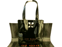 TED BAKER Tote HandBag Women Peticon SMALL Bow Icon Black Pvc Shoppers Bags BNWT