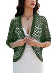 Gyabnw Boléro Femme Cardigan Court Chic et Elegant Manche 3/4 Gilet d'été Doux Femme Veste Ouverte Chic pour Mariage Robes Plages