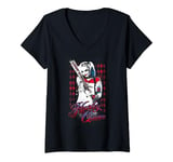 Womens Suicide Squad Harley Quinn Bat V-Neck T-Shirt