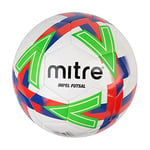 Mitre Impel Ballon de Football, Futsal | Ballon d’intérieur à Faible Rebond, Blanc/Orange, 3, 58,5-61 cm