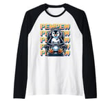 Cute Gaming Penguin Pew Video Game Graphic Men Kids Women Raglan Baseball Tee