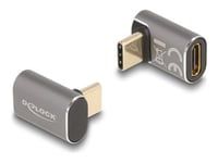 Delock - Usb-Adapter - 24 Pin Usb-C (Hane) Vinklad Till 24 Pin Usb-C (Hona) - Usb 3.2 / Thunderbolt 3 / Displayport 1.4 - 20 V - 5 A - Usb-Strömförsörjning (100W), Stöd För Power Delivery 3.0, Upp Till 40 Gbps Dataöverföringshastighet - Antracit