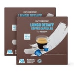 by Amazon Capsules de café Lungo Décaféiné compatibles avec Nespresso, Torréfaction Moyenne, 100 Unité (2 lot de 50) Certifié Rainforest Alliance