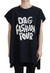 Dolce & Gabbana WoMens Black D&G Fashion Round Neck Cotton T-shirt material_cotton - Size IT 40 (Womens)