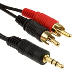 5m 3.5mm Stereo mini Jack to 2 Phonos RCA Cable Lead