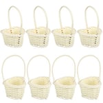 Happyyami 10Pcs Mini Paniers Tissés Panier de Demoiselle d'honneur Poignée Petit Coeur en Plastique Panier en Osier Rotin Panier de Fleurs Poignée pour Les Faveurs de Fête de