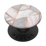 PopSockets Effet-Marbre-Blanc-Rose - Dessin-Géométrique - Effet-Or PopSockets PopGrip - Support et Grip pour Smartphone/Tablette avec un Top Interchangeable