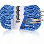 3pc 6M Guitar instrument Lead Braided Tweed Style Electric Bass Acoustic BLUE