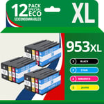 123CONSOMMABLES - 953XL - Pack de 12 Cartouches d'encre compatibles avec HP Officejet Pro 8715 8710, HP Officejet Pro 7720 7740 8730 8720 8725 8210 - Neuf