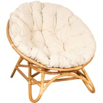 Aubry Gaspard - Fauteuil Papasan en rotin + coussin