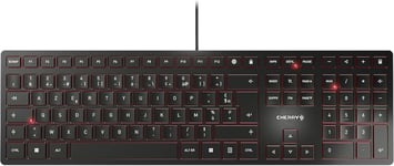 KC 6000 SLIM, clavier au design ultra-plat, layout belge (AZERTY), filaire (connexion USB-A), silencieux, durable, marquage des touche, noir