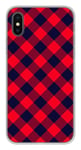 Coque en silicone imprimée compatible Apple iPhone X iPhone XS Tartan Rouge