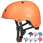 Casque de Vélo Enfant Filles Garçons 3-13 Ans Casque Enfant Roller CE en Certification Protection pour Cyclisme Skate Trottinette Skateboard(Orange, S(49-55cm))