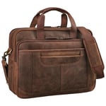 STILORD 'Quest' Grand Sacoche Ordinateur 15.6 pouces Cuir Sac Bandoulière Femme Sac à Main Homme Sac de Travail sacs ordi portable Vintage XL, Couleur:zamora - marron