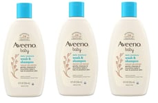 BL Aveeno Baby Wash And Shampoo Daily Moisture 8oz Oat Extract Three Pack