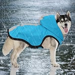 Idepet 2-in-1 Dog Waterproof Jacket Raincoat,Pet Lightweight Jumpsuit Dog Hooded Full-Cover Breathable Rain Poncho With Harness Hole Reflective Strip For Small Medium Large Dogs