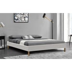 Literie Julien - gregory - Solide et Confortable Sommier Tapissier Blanc + Pieds en 20 cm pour matelas en 120x200 - 2 x 13 Lattes - Montage Rapide et