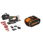 WORX - Ponceuse Multi Sans Fil - WX820.9-20V - 4000-10000/min Noir & Batterie Lithium-Ion 20V - 4Ah - WA3553