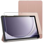 ebestStar Housse pour Galaxy Tab A9+ (2023) SM-X210 Smart Case Support Auto-veille, Or Rose Gold + Film VERRE Trempé