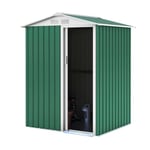 Gardiun Abri de Jardin Métallique Milton 2 m² 130x155x186 cm Porte Coulissante Vert