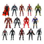 14Pcs Marvel Avengers Iron Man Captain Hulk 7" Action Figure Model Toy Doll Gift