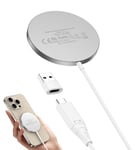 Chargeur Magsafe, Chargeur sans Fil Compatible avec Les séries iPhone 15/14/13, Station de Charge magnétique, Tapis de Charge inductif, Chargeur sans Fil AirPods, Blanc