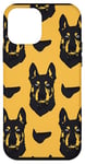 Coque pour iPhone 12 mini Jaune Géométrique Noir Berger Allemand Art