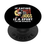 Si manger des hot dogs est un sport, je suis un athlète, un hot dog amusant PopSockets PopGrip Adhésif