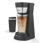 Petra 2 en 1 Machine à Café Glacé – Machine Café espresso frío, Inclus une Tasse de Voyage de 420 ml, un Gobelet de 440 ml avec Paille, Compatible avec le Café Moulu et Dosettes, 700W, PT6214VDE