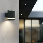 SolarCentre® Truro Anthracite Grey Solar Powered Downlight Dusk Till Dawn Wireless LED Outdoor Wall Light