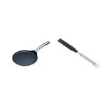 MasterClass Carbon Steel Non-Stick Induction-Safe Crêpe Pan, Black, 24 cm (9.5") & KitchenCraft Professional Plastic Spatula, Palette Knife for Baking with Stainless Steel Handle, 33 cm