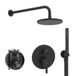 Ideal Standard - Ceraline, kit de douche complet, kit de douche pour installation murale, noir soie