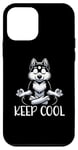 Coque pour iPhone 12 mini Husky Dog Keep Cool Yoga Méditation