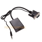 1080P VGA TO HDMI + USB AUDIO VIDEO CABLE ADAPTER CONVERTER LAPTOP PC DVD HD TV