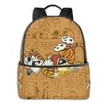 zhengdong Calvin and Hobbes Laptop Bapas Personality Waterproof Travel Daypa with Bottle Side Poets