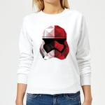 Sweat Femme Casque Stormtrooper Effet Cubiste - Star Wars - Blanc - S