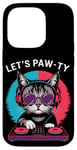 Coque pour iPhone 14 Pro Let's Paw-Ty Cat DJ Casque Cool Vibe Cat Lover