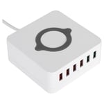 Älykäs langaton lataus USB-asema 6 porttia QC3.0 pikalataussovitin 100-240VEU pistoke