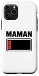 Coque pour iPhone 11 Pro drole Femme fatiguée, maman, faible charge de batterie