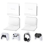 playvital Support pour ps5 Mural,4 pcs Fold Support Manette Casque pour ps5 pour ps4 Support Pliable pour Xbox Series X S/Switch Pro,Support pour Xbox Wireless Headset,pour Pulse 3D Casque-Blanc